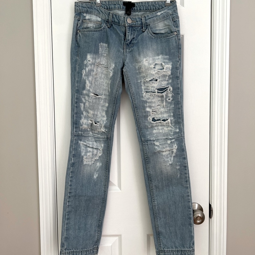 MANGO vintage distressed detail jeans